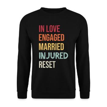 Fiancé dans l’amour marié blessure réinitialiser - Sweat-shirt Unisexe - noir - Devant - Alina (178cm) & Michal (187cm)