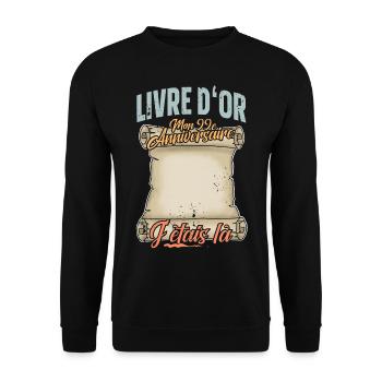99e Anniversaire Livre D'or 99 Ans Fête Livre D'or - Sweat-shirt Unisexe - noir - Devant - Alina (178cm) & Michal (187cm)