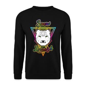 Schneeleopard - Unisex Pullover - Schwarz - Vorne - Alina (178cm) & Michal (187cm)