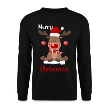Joyeux Noël Rennes Noël - Sweat-shirt Unisexe - noir - Devant - Alina (178cm) & Michal (187cm)