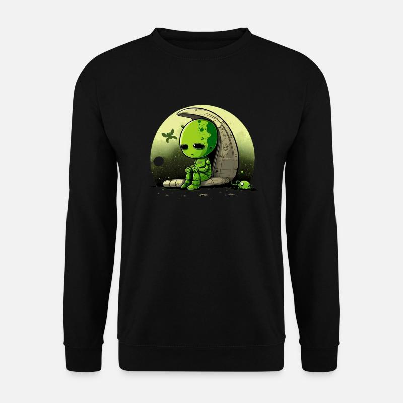 Trauriger Alien - Unisex Pullover - Schwarz
