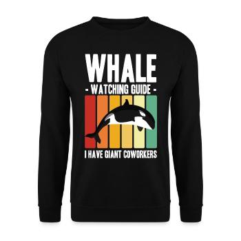 Wale beobachten | Wal Meerestier Meer Geschenke - Unisex Pullover - Schwarz - Vorne - Alina (178cm) & Michal (187cm)