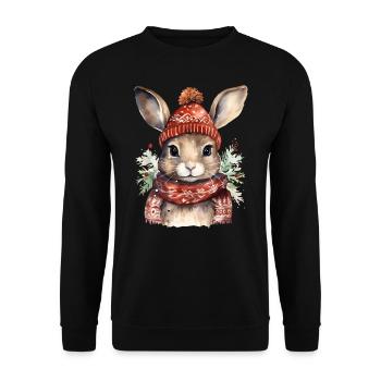 Christmas at Mr. Lampe's - Rabbit - Unisex Sweatshirt - black - Front - Alina (178cm) & Michal (187cm)