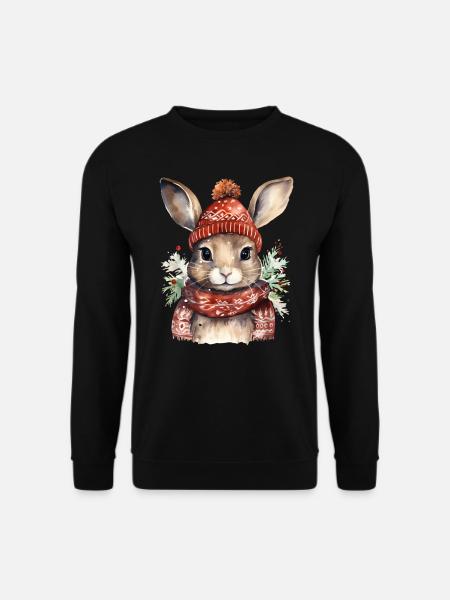 Weihnachten bei Mr. Lampe - Hase - Unisex Pullover - Schwarz