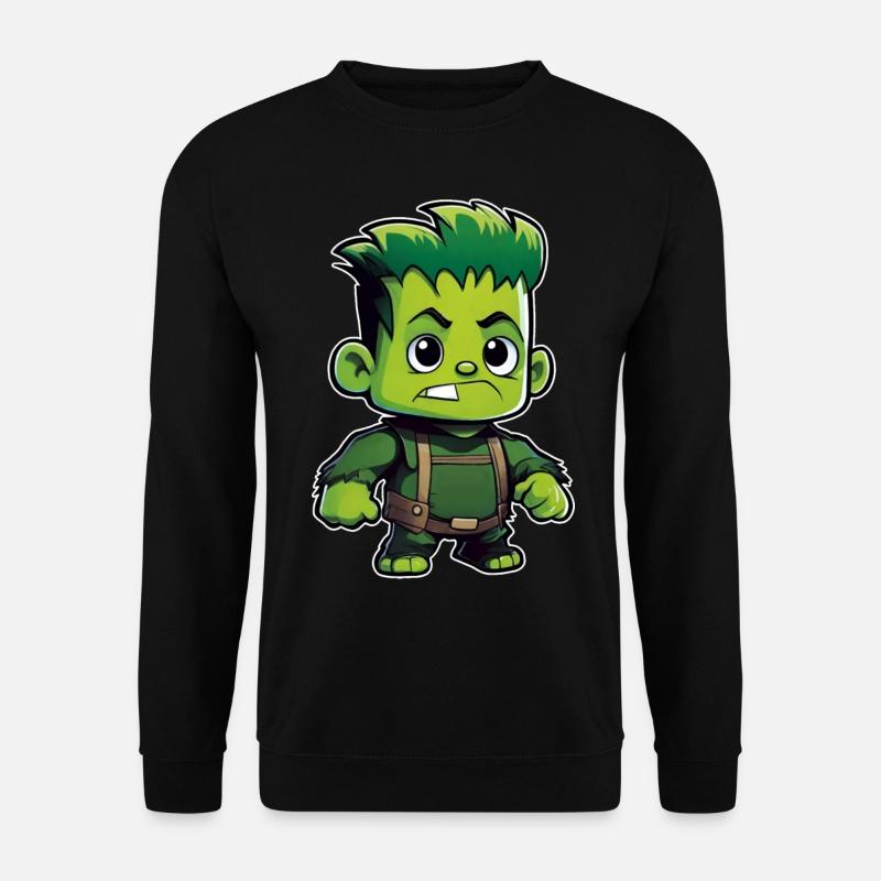 Monstre vert mignon - Sweat-shirt Unisexe - noir
