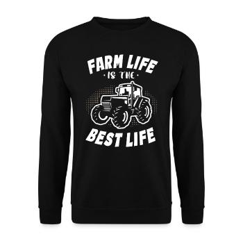 Farm Life Is The Best Life - Unisex Pullover - Schwarz - Vorne - Alina (178cm) & Michal (187cm)