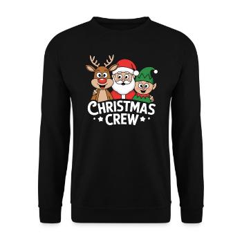 Reindeer Santa Elf Christmas Crew Funny - Unisex Sweatshirt - black - Front - Alina (178cm) & Michal (187cm)