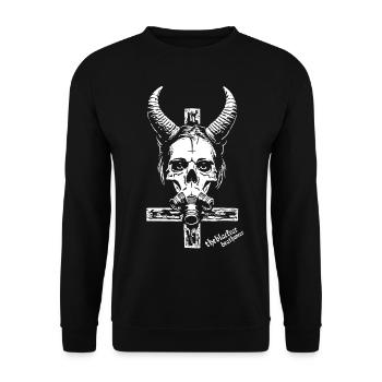 Das Kreuz Petri - Unisex Pullover - Schwarz - Vorne - Alina (178cm) & Michal (187cm)