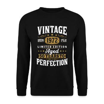 50 birthday Vintage born in 1972 - Unisex Sweatshirt - black - Front - Alina (178cm) & Michal (187cm)