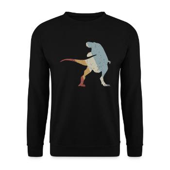 Dinosaure Rétro Style Vintage - Sweat-shirt Unisexe - noir - Devant - Alina (178cm) & Michal (187cm)