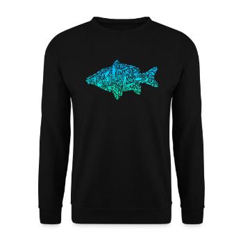Carp Fishing Fish colored Carp Angler - Unisex Sweatshirt - black - Front - Alina (178cm) & Michal (187cm)