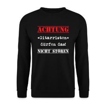 Gitarristen dürfen das - Unisex Pullover - Schwarz - Vorne - Alina (178cm) & Michal (187cm)