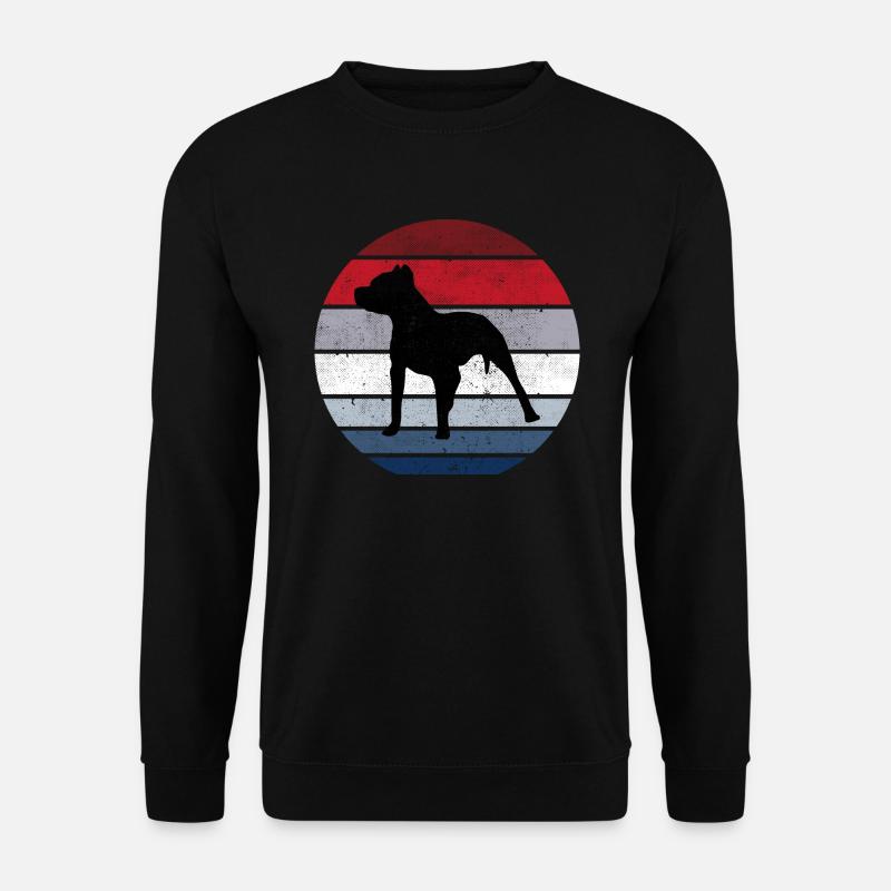 Pitbull Hund Rasse Retro Tier Lustig - Unisex Pullover - Schwarz