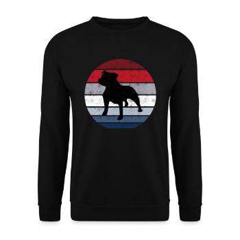 Staffy Breed Dog Retro Animal Staffordshire Bull - Unisex Sweatshirt - black - Front - Alina (178cm) & Michal (187cm)