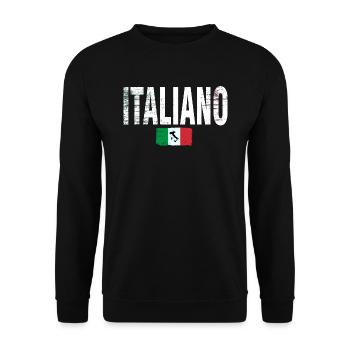 Italiener, Italienisch, Typisch - Unisex Pullover - Schwarz - Vorne - Alina (178cm) & Michal (187cm)