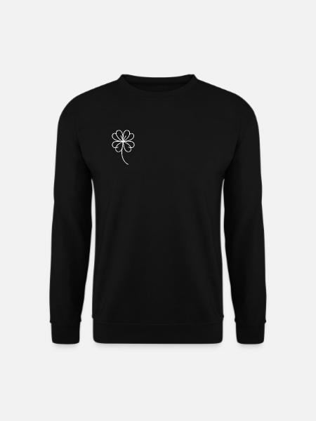 Four-leaf clover One Line lucky symbol - Unisex Sweatshirt - black