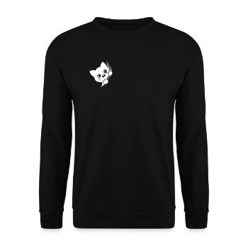 Baffled cat behind the curtain - Unisex Sweatshirt - black - Front - Alina (178cm) & Michal (187cm)