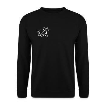 Cute dog with heart on tail - Unisex Sweatshirt - black - Front - Alina (178cm) & Michal (187cm)