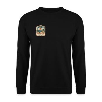 Balbinio Travel Club Vintage Sign - Unisex Sweatshirt - black - Front - Alina (178cm) & Michal (187cm)