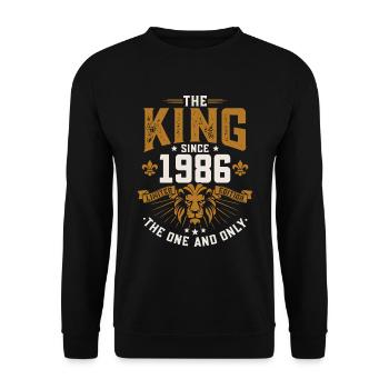 1986 Vintage King Anniversaire Homme Cadeau - Sweat-shirt Unisexe - noir - Devant - Alina (178cm) & Michal (187cm)