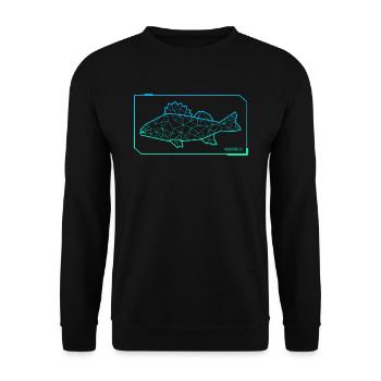 Perch Fishing Fish Polygon Perch Angler - Unisex Sweatshirt - black - Front - Alina (178cm) & Michal (187cm)
