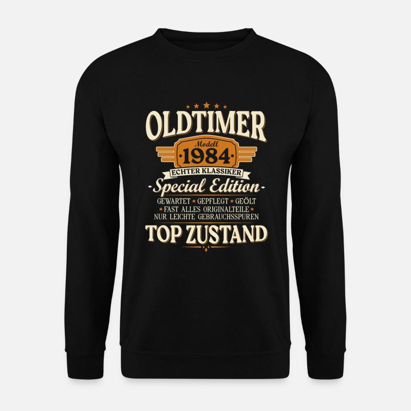 Oldtimer 1984 Jahrgang geboren Geburtstag Geschenk - Unisex Pullover - Schwarz