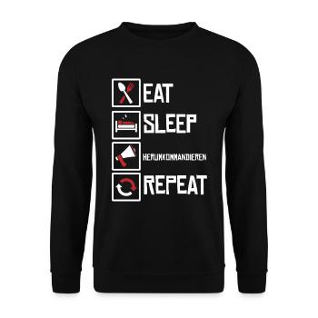 Chef herumkommandieren Geschäftsführer - Unisex Pullover - Schwarz - Vorne - Alina (178cm) & Michal (187cm)