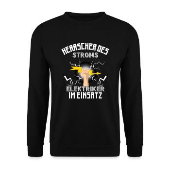 Strom | Elektriker - Unisex Pullover - Schwarz - Vorne - Alina (178cm) & Michal (187cm)