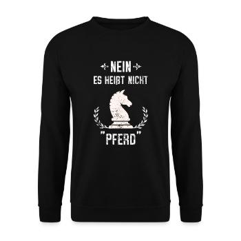 Schachfigur | Schach - Unisex Pullover - Schwarz - Vorne - Alina (178cm) & Michal (187cm)