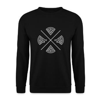 Pizza slices | Fast food - Unisex Sweatshirt - black - Front - Alina (178cm) & Michal (187cm)