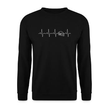 Backen EKG - Kuchen | Hobby Bäcker - Unisex Pullover - Schwarz - Vorne - Alina (178cm) & Michal (187cm)