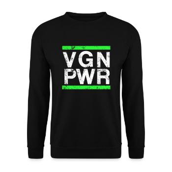 Vegan Power | Vegan - Unisex Sweatshirt - black - Front - Alina (178cm) & Michal (187cm)