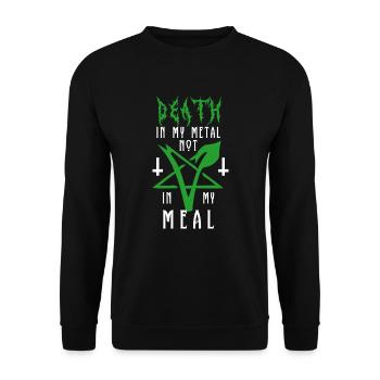 La mort dans mon | Metal Végétalien - Végétariens - Sweat-shirt Unisexe - noir - Devant - Alina (178cm) & Michal (187cm)