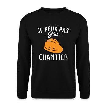 Je peux pas j'ai chantier - Sweat-shirt Unisexe - noir - Devant - Alina (178cm) & Michal (187cm)
