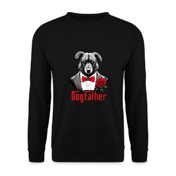 Dog Father, Mafia, Australian Shepherd, Hundevater - Unisex Pullover - Schwarz - Vorne - Alina (178cm) & Michal (187cm)