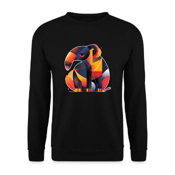 Ameisenbär | abstraktes Kunstwerk - Unisex Pullover - Schwarz - Vorne - Alina (178cm) & Michal (187cm)
