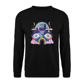 Robot psychédélique - Sweat-shirt Unisexe - noir - Devant - Alina (178cm) & Michal (187cm)
