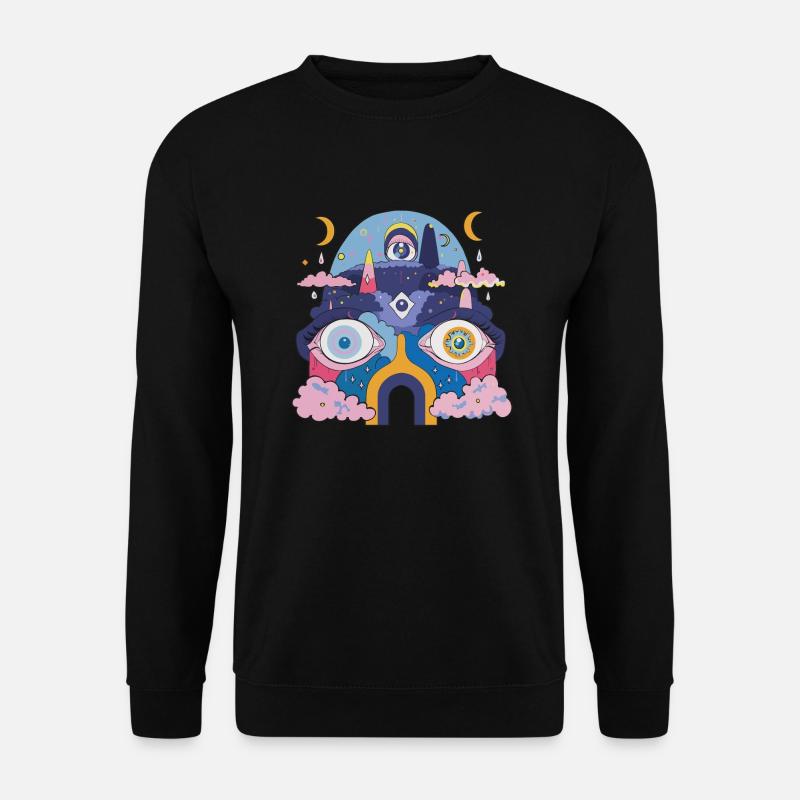 Psychedelic robot - Unisex Sweatshirt - black