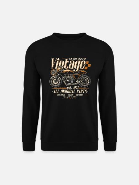 1965 Jahrgang geboren Motorrad Geburtstag Geschenk - Unisex Pullover - Schwarz