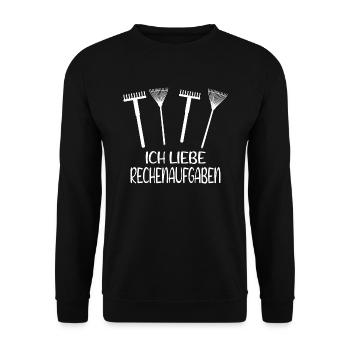 Gärtner Humor Spruch Ich Liebe Rechenaufgaben - Unisex Pullover - Schwarz - Vorne - Alina (178cm) & Michal (187cm)