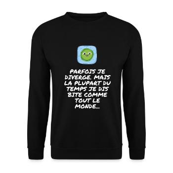 Ne cherchez pas plus loin que le t-shirt GRO ZIZI. - Sweat-shirt Unisexe - noir - Devant - Alina (178cm) & Michal (187cm)