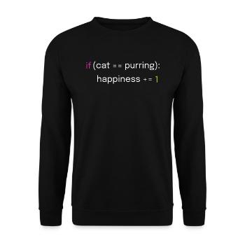 Conception de chat et de codage - Sweat-shirt Unisexe - noir - Devant - Alina (178cm) & Michal (187cm)