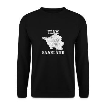 TEAM SAARLAND - Unisex Pullover - Schwarz - Vorne - Alina (178cm) & Michal (187cm)