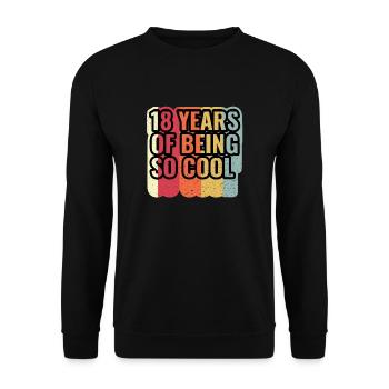 Vintage 18 ans d’être cool - Sweat-shirt Unisexe - noir - Devant - Alina (178cm) & Michal (187cm)