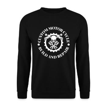 Biker Motorcycle Motorcyclist Mechanic Gift - Unisex Sweatshirt - black - Front - Alina (178cm) & Michal (187cm)