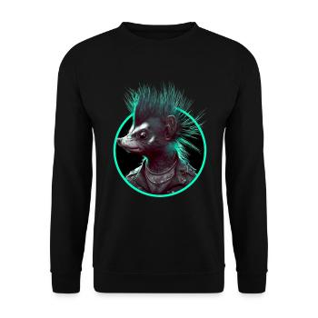 Punk Stinktier - Unisex Pullover - Schwarz - Vorne - Alina (178cm) & Michal (187cm)
