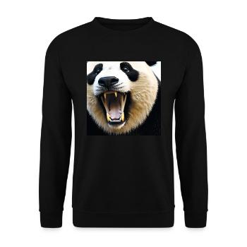 The defense of the panda - animal portrait - Unisex Sweatshirt - black - Front - Alina (178cm) & Michal (187cm)