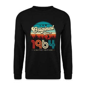 Vintage 1964 Retro Jahrgang Geburtstag Geschenk - Unisex Pullover - Schwarz - Vorne - Alina (178cm) & Michal (187cm)