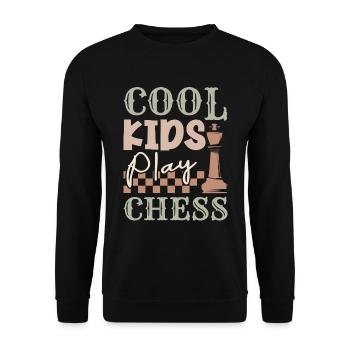 Coole Kinder spielen Schach Schach Schach Spiel - Unisex Pullover - Schwarz - Vorne - Alina (178cm) & Michal (187cm)