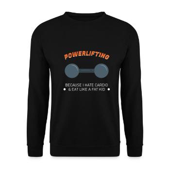 POWERLIFTING: Powerlifting Because - Unisex Sweatshirt - black - Front - Alina (178cm) & Michal (187cm)